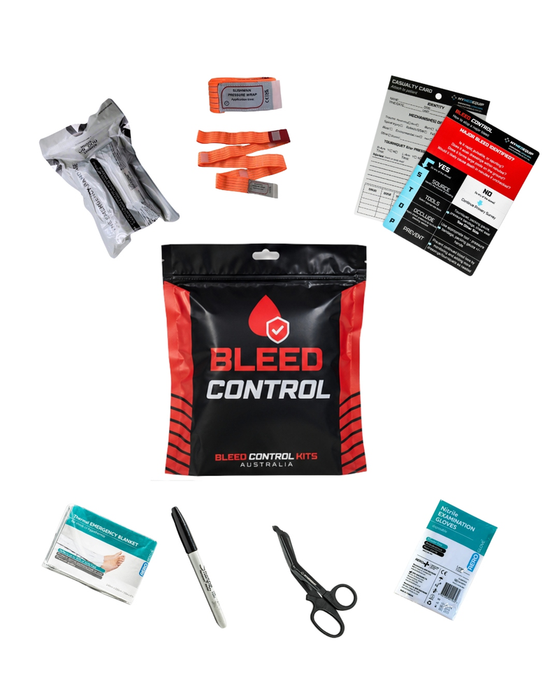 BCKA bystander kit contents with Slishman Pressure Wrap